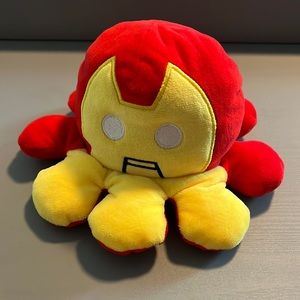 Reversible Octopus Plush Toy, Iron Man (Happy/Angry)